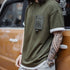 Men’s Vintage Green Pocket Tee – Heavyweight Cotton Summer T-Shirt